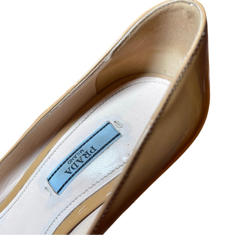Auth Nude Beige Prada Peep Toe Heels - Picture 5 of 8